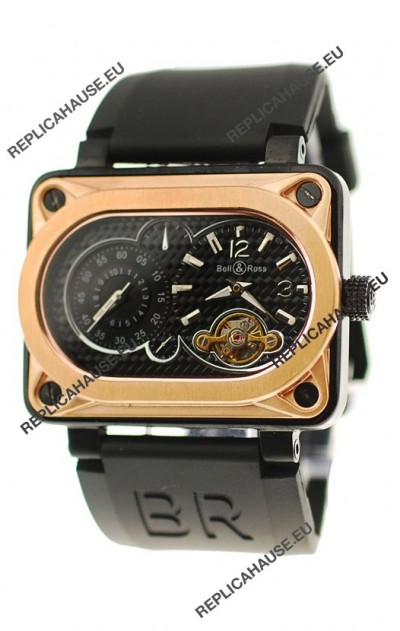 Bell and Ross BR Minuteur Tourbillon Japanese Replica Gold Watch