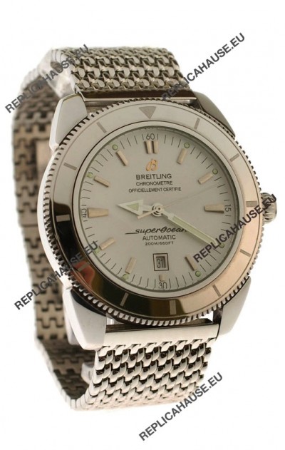 Breitling Chronometre Japanese Replica Automatic Watch in White Dial