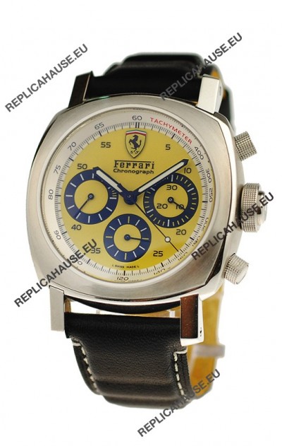 Ferrari by Panerai Scuderia Chronograph Swiss Replica Watch in Yellow Dial