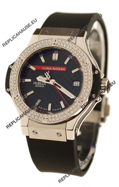 Hublot Big Bang Luna Rossa PVD Diamonds Swiss Quartz Watch