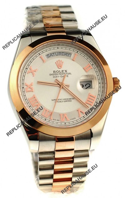 Rolex Day Date Two Tone Swiss Replica Watch 