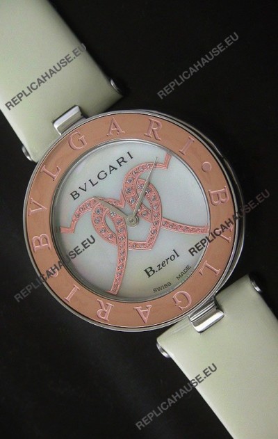 Bvlgari B.zerol Japanese Replica Quartz Watch in White Dial