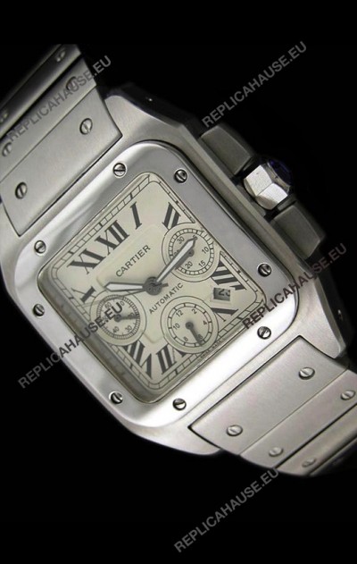 Cartier Santos Swiss Replica Watch in Steel Strap