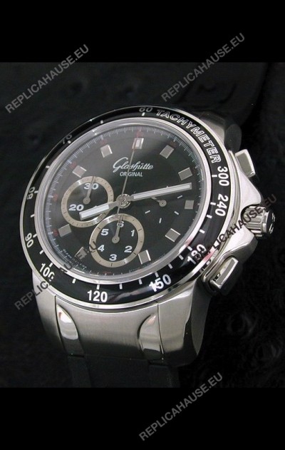 Glashuette Sport Evolution Swiss Chrono Watch in Black Dial