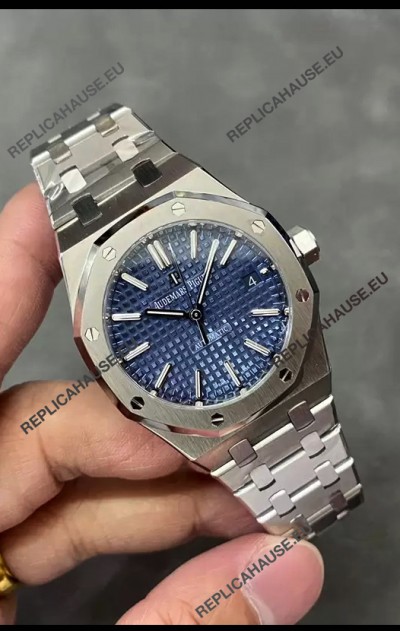 Audemars Piguet Royal Oak 37MM Blue Dial 904L Steel Watch in 3120 Movement - 1:1 Mirror Replica