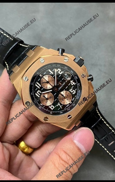 Audemars Piguet Royal Oak Offshore Black Dial Chronograph 1:1 Mirror Replica Watch - 904L Steel