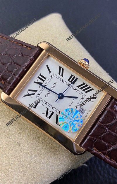 Cartier Tank Solo Swiss Automatic Watch in Rose Gold Plating Casing - 31MM Wide 1:1 Mirror Replica