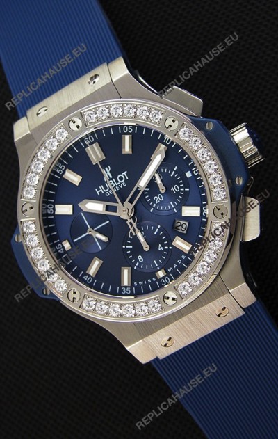 Hublot Big Bang Blue Steel Blue Dial Swiss Replica Watch 1:1 Mirror Replica