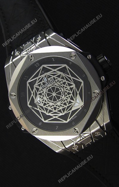 Hublot Big Bang Sang Bleu 45MM Stainless Steel Swiss Replica Watch 