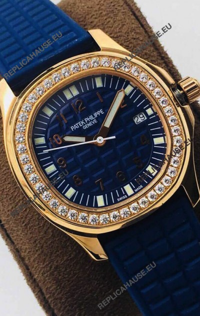 Patek Philippe Aquanaut 5067A Swiss Replica Watch in Yellow Gold Blue Dial - 35MM