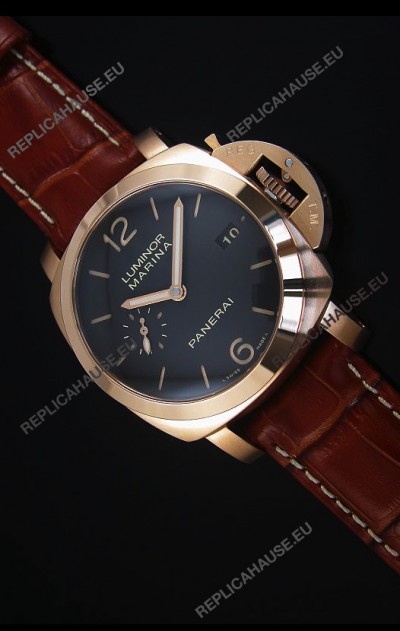 Panerai Luminor Marina PAM393 42MM Swiss Rose Gold Replica Watch 