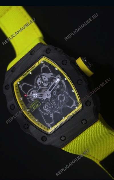 Richard Mille RM35-01 Rafael Nadal Edition Swiss Replica Watch Yellow Nylon Strap