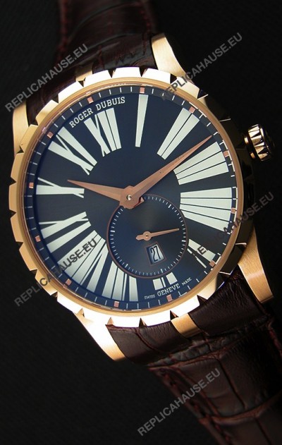 Roger Dubuis Excalibur RDDBEX0587 Pink Gold Grey Dial Swiss Replica Watch