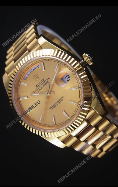 Rolex Day-Date Yellow Gold Replica Watch 40MM 2836-2 Swiss Movement