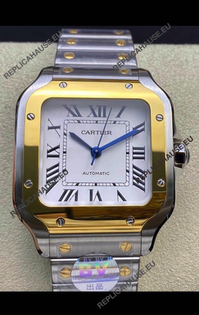 Santos De Cartier 1:1 Mirror Replica - 36MM Yellow Gold Two Tone Watch