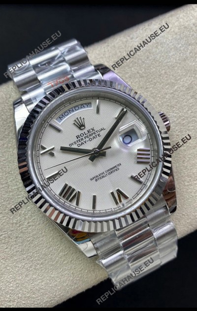 Rolex Day Date 228239-83419 904L Steel 40MM - White Pearl Dial 1:1 Mirror Quality Watch