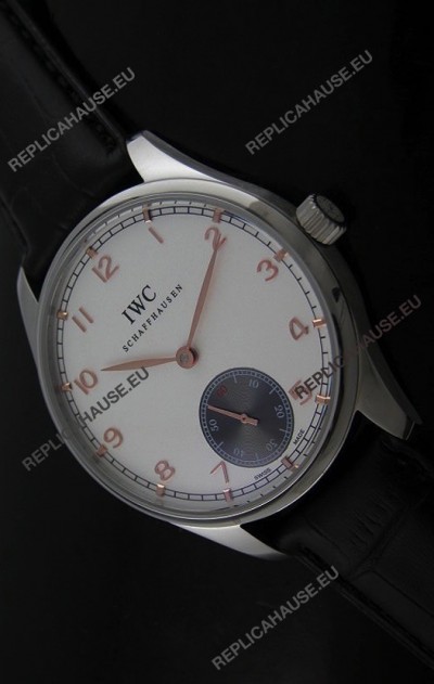 IWC Pro Tuguese Japanese Replica Watch in White Dial