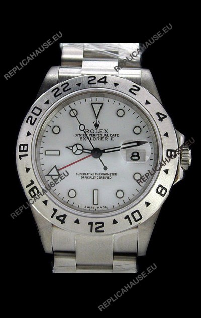 RolexÂ Explorer II Swiss Replica Automatic Watch in White