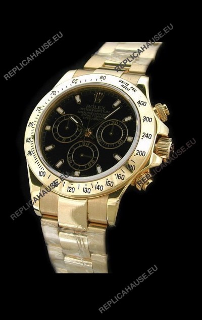 Rolex Daytona Swiss Replica Gold Watch in White Stick Hour Markers