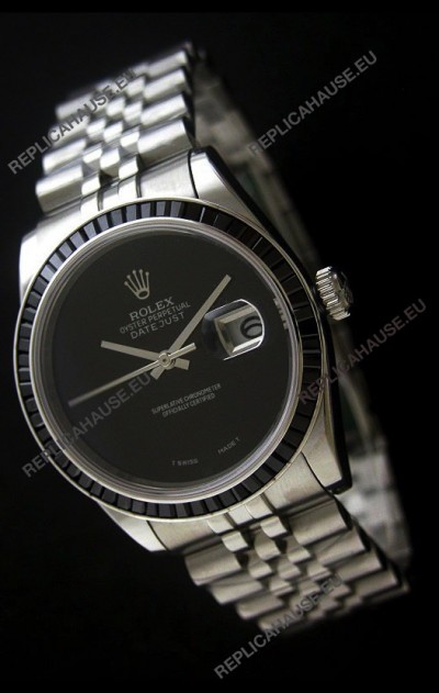 Rolex Datejust SwissÂ Replica Automatic Watch in Black Dial