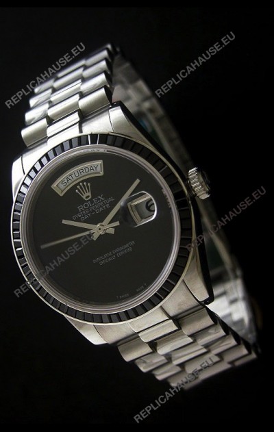 Rolex Day Date 2008 Swiss Replica Watch in Full Black Dial