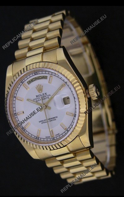 Rolex Day Date Just swissÂ Replica Yellow Gold Watch 