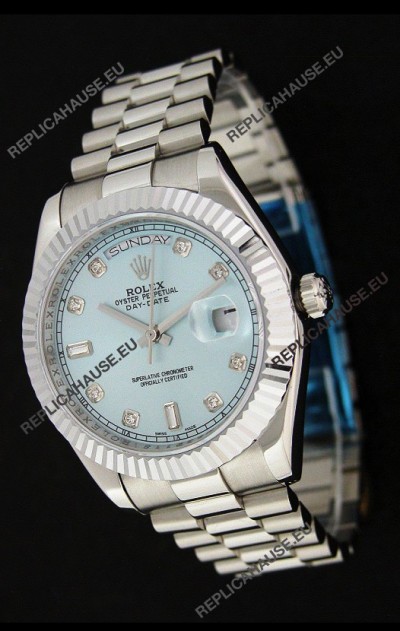 Rolex Oyster Perpetual Day Date Swiss Replica Watch in Light Green Dial
