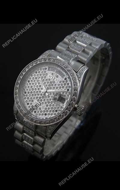 Rolex Day Date swissÂ Automatic Replica Watch in Diamonds Dial