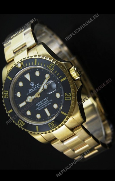 RolexÂ Submariner Japanese Gold Watch in Black Dial with Ceramic Bezel