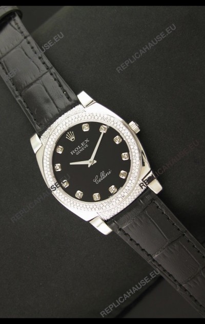 Rolex Cellini Japanese Replica Watch in Diamond Hour Markers