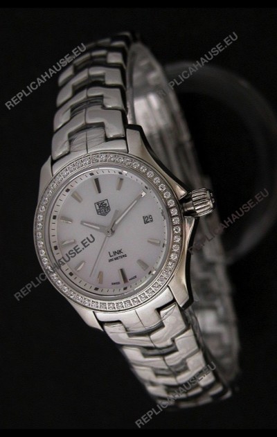 Tag Heuer Link Swiss Ladies Watch in Mother of Pearl White Dial